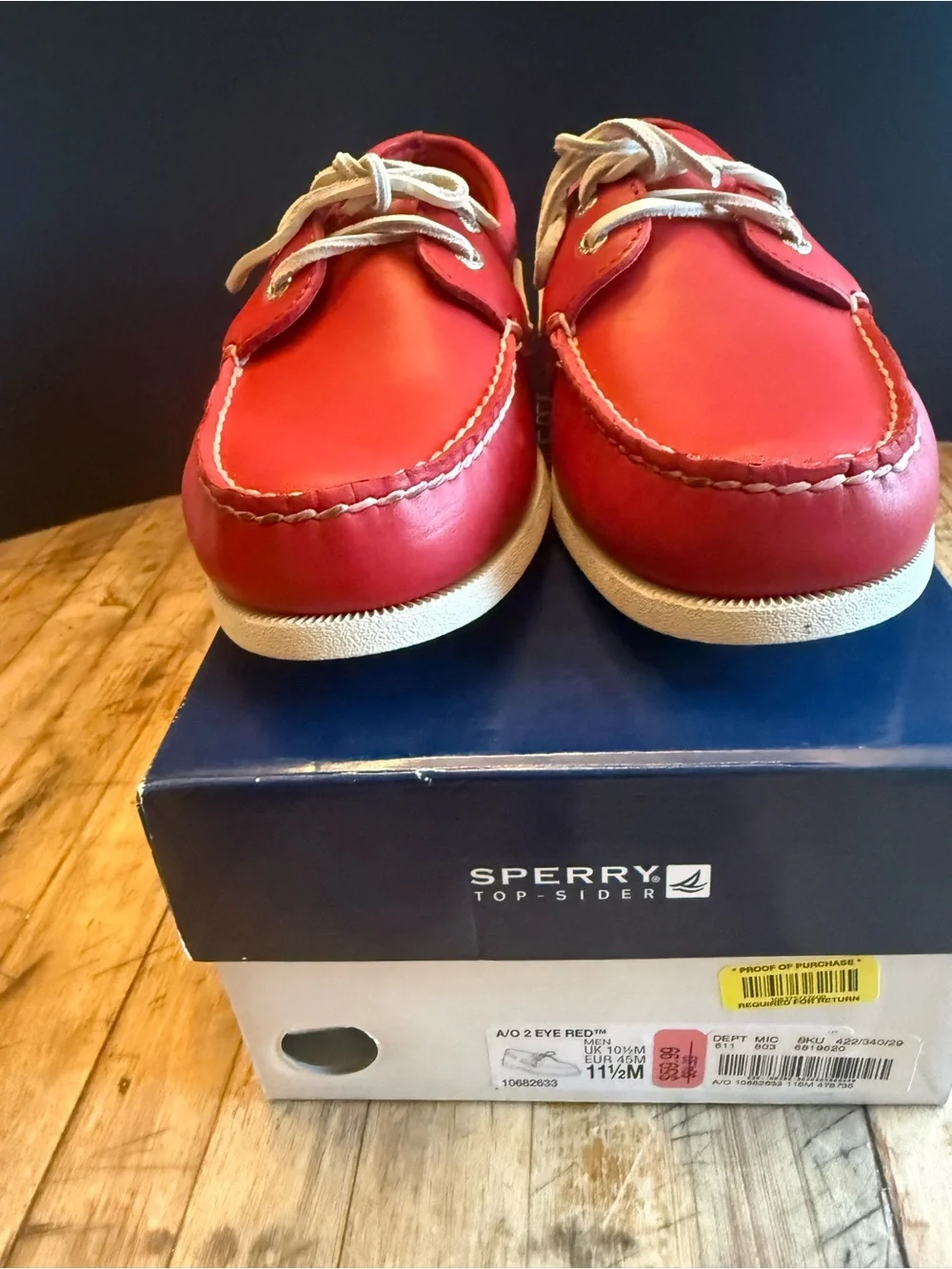 NWT Sperry Top-Sider Authentic Original 2-Eye Red Leather Boat Shoes Men’s 11.5M